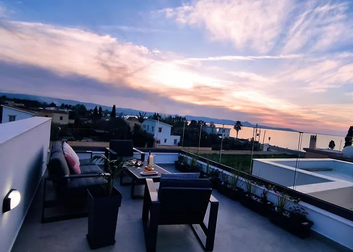 New Villa-roof Garden Sunrise And Ocean Sunset Argaka